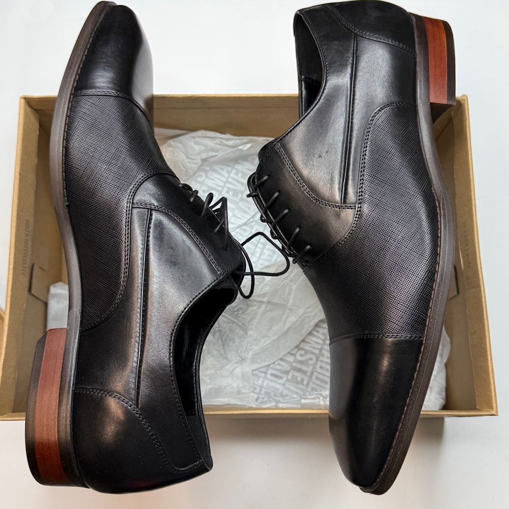 Steve Madden Men's Proctr Cap-Toe Oxford- Size 15- Black Leather - Picture 11 of 13